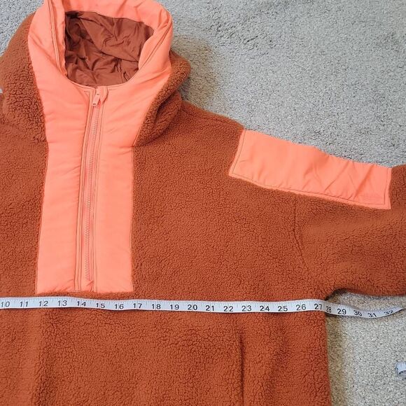 Free People FP Movement XL Lead The Pack Fleece Pullover Brown/Coral - Picture 5 of 6